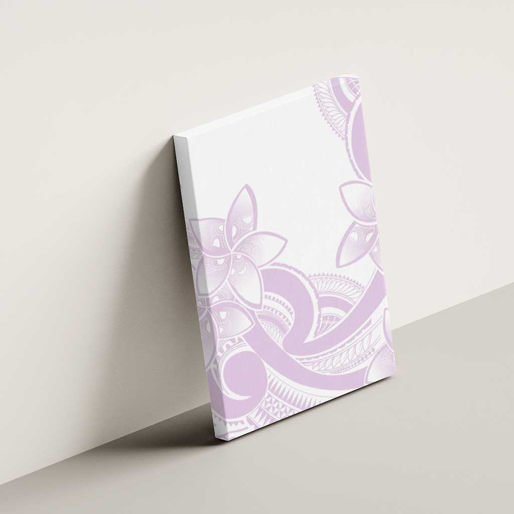 Polynesian Tribal Plumeria Lotu Tamaiti Canvas Wall Art Pastel Mauve - Polynesian Pride