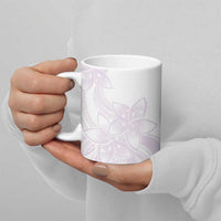 Polynesian Tribal Plumeria Lotu Tamaiti Ceramic Mug Pastel Mauve - Polynesian Pride