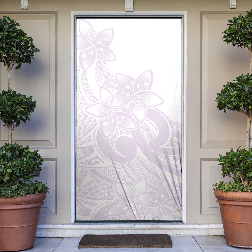 Polynesian Tribal Plumeria Lotu Tamaiti Door Cover Pastel Mauve - Polynesian Pride