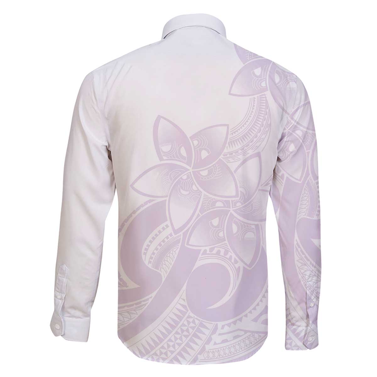Polynesian Tribal Plumeria Lotu Tamaiti Family Matching Off The Shoulder Long Sleeve Dress and Hawaiian Shirt Pastel Mauve - Polynesian Pride