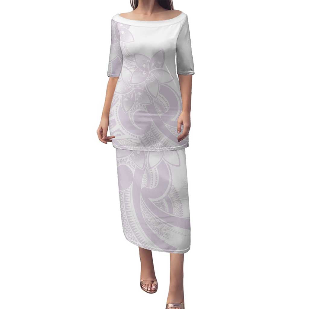 Polynesian Tribal Plumeria Lotu Tamaiti Family Matching Puletasi and Hawaiian Shirt Pastel Mauve - Polynesian Pride