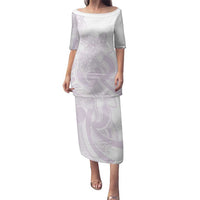 Polynesian Tribal Plumeria Lotu Tamaiti Family Matching Puletasi and Hawaiian Shirt Pastel Mauve - Polynesian Pride