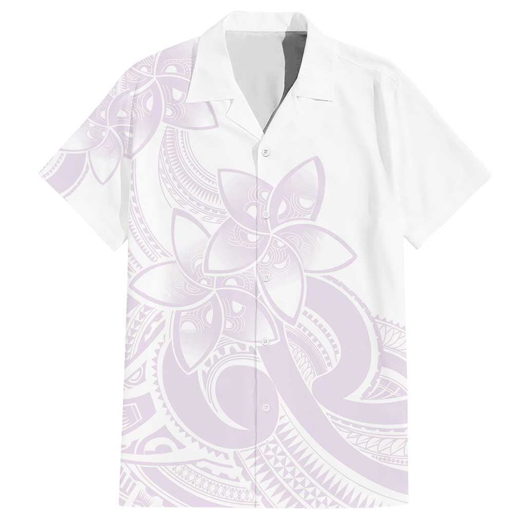 Polynesian Tribal Plumeria Lotu Tamaiti Hawaiian Shirt Pastel Mauve - Polynesian Pride