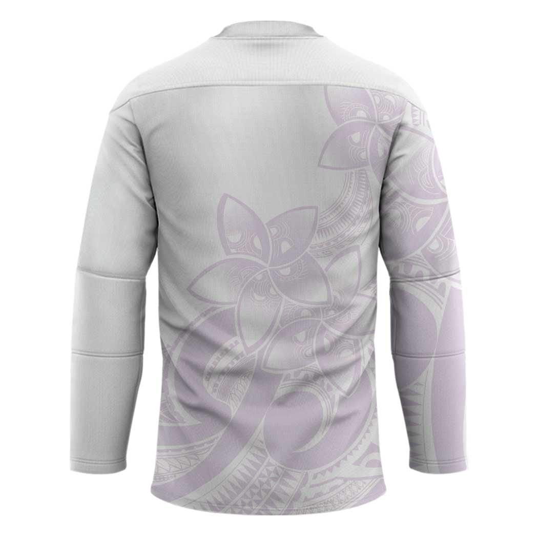Polynesian Tribal Plumeria Lotu Tamaiti Hockey Jersey Pastel Mauve - Polynesian Pride