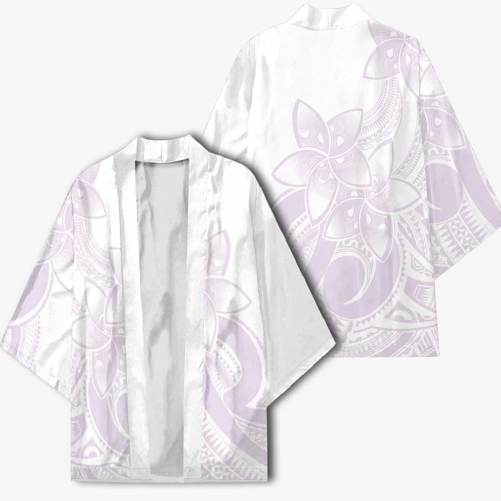 Polynesian Tribal Plumeria Lotu Tamaiti Kimono Pastel Mauve - Polynesian Pride