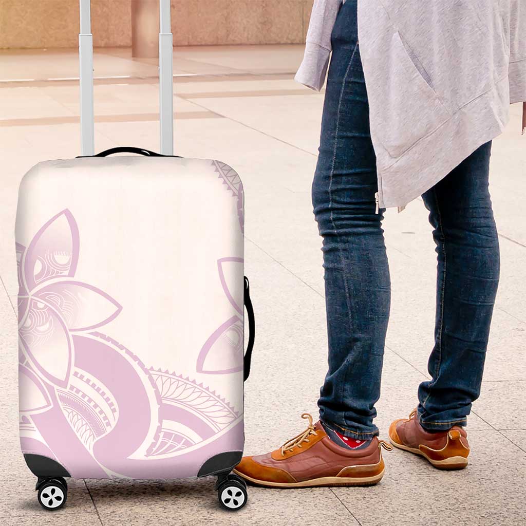 Polynesian Tribal Plumeria Lotu Tamaiti Luggage Cover Pastel Mauve - Polynesian Pride
