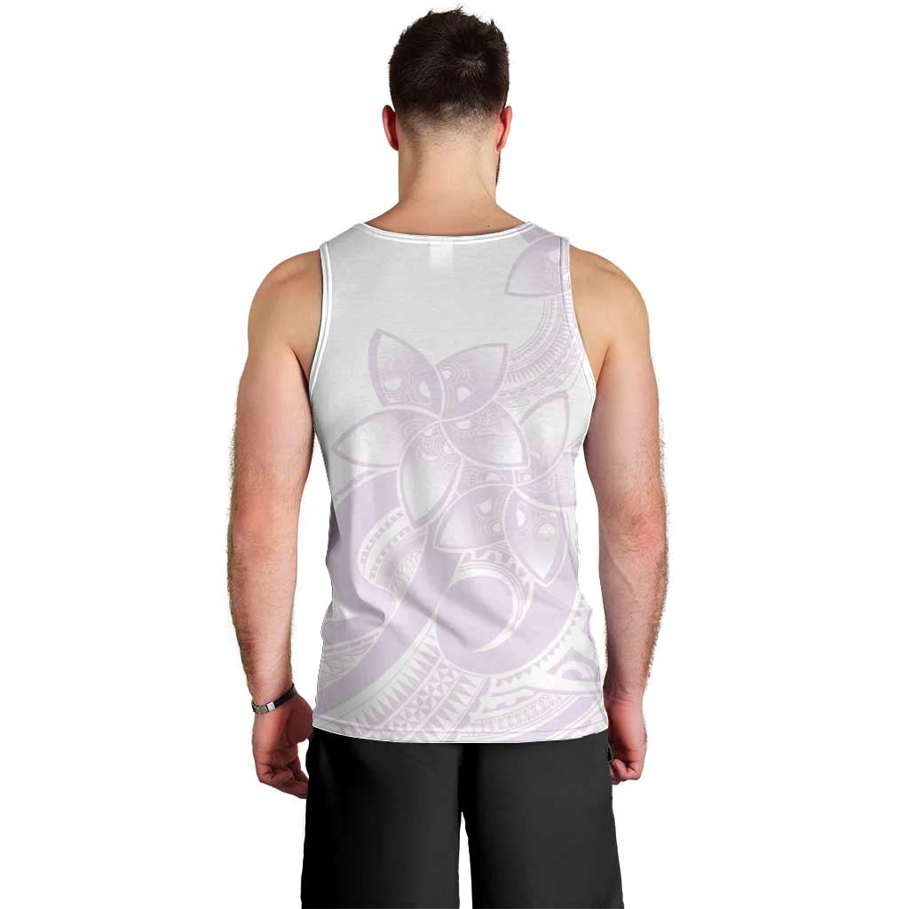 Polynesian Tribal Plumeria Lotu Tamaiti Men Tank Top Pastel Mauve - Polynesian Pride