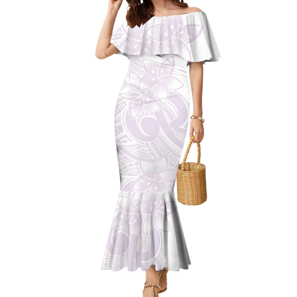 Polynesian Tribal Plumeria Lotu Tamaiti Mermaid Dress Pastel Mauve - Polynesian Pride