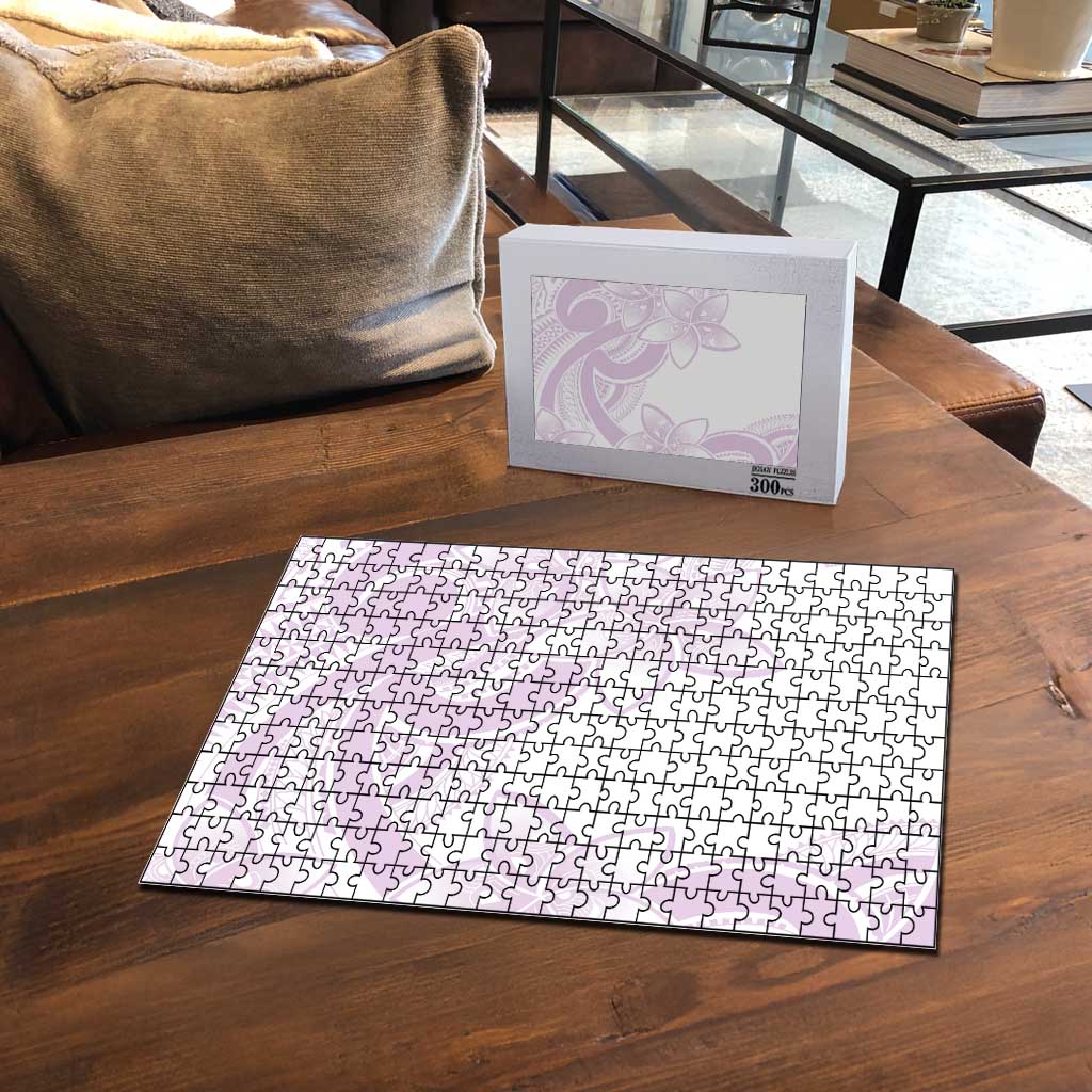 Polynesian Tribal Plumeria Lotu Tamaiti Puzzle Pastel Mauve - Polynesian Pride