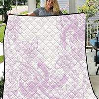 Polynesian Tribal Plumeria Lotu Tamaiti Quilt Pastel Mauve - Polynesian Pride