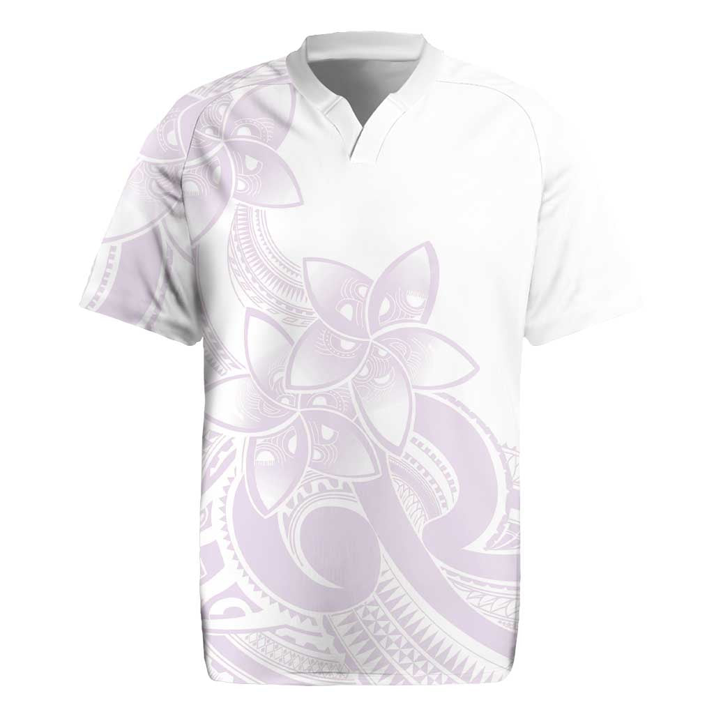 Polynesian Tribal Plumeria Lotu Tamaiti Rugby Jersey Pastel Mauve - Polynesian Pride