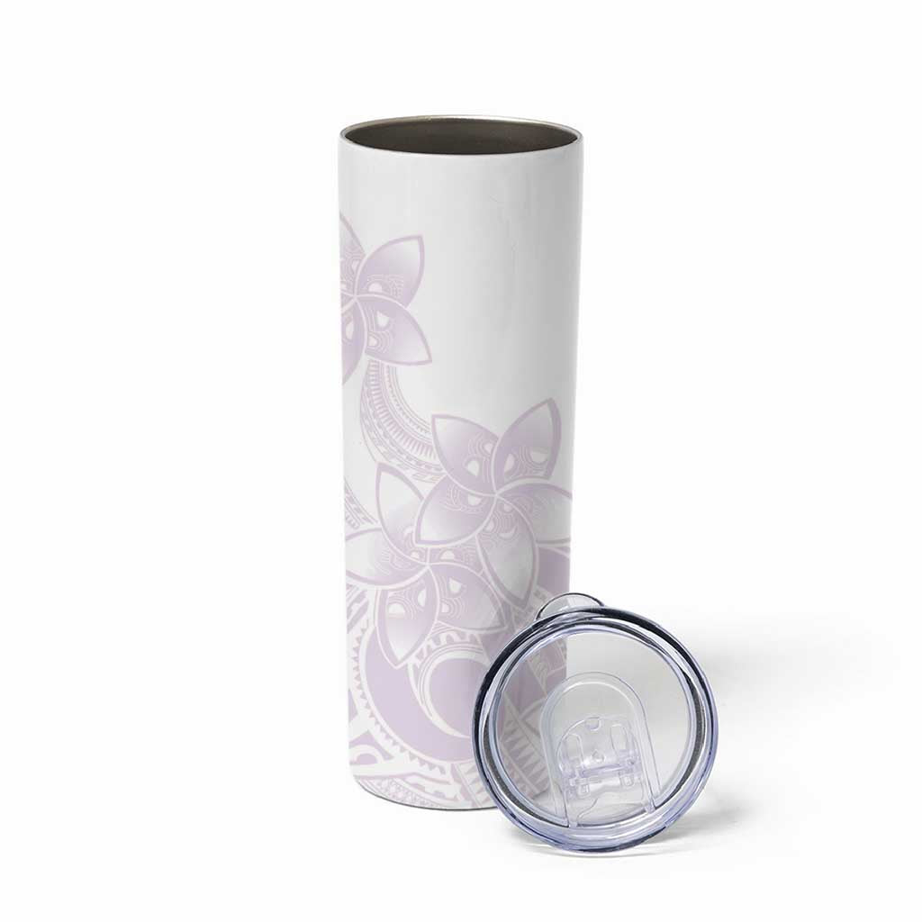Polynesian Tribal Plumeria Lotu Tamaiti Skinny Tumbler Pastel Mauve - Polynesian Pride