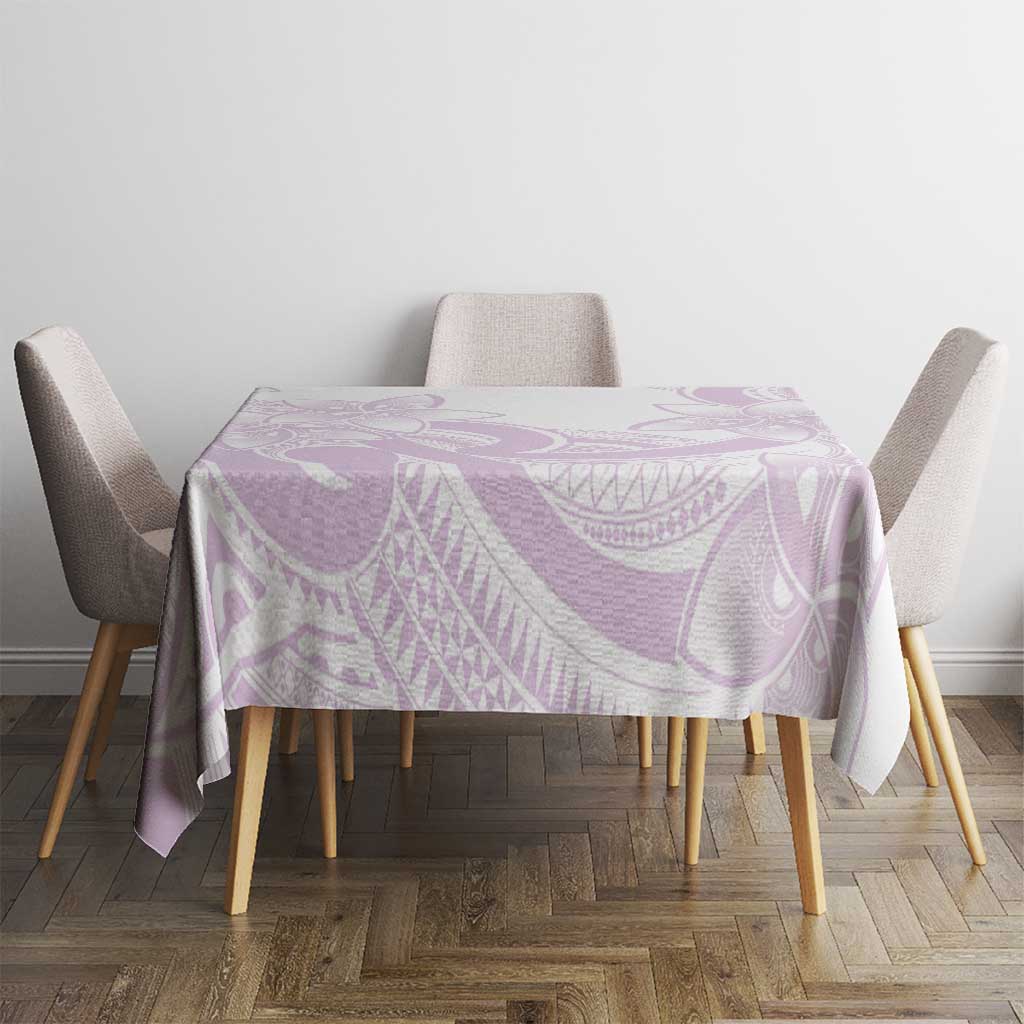 Polynesian Tribal Plumeria Lotu Tamaiti Tablecloth Pastel Mauve - Polynesian Pride