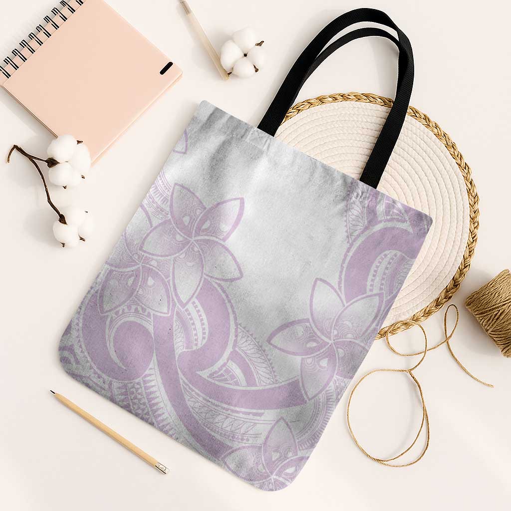 Polynesian Tribal Plumeria Lotu Tamaiti Tote Bag Pastel Mauve - Polynesian Pride