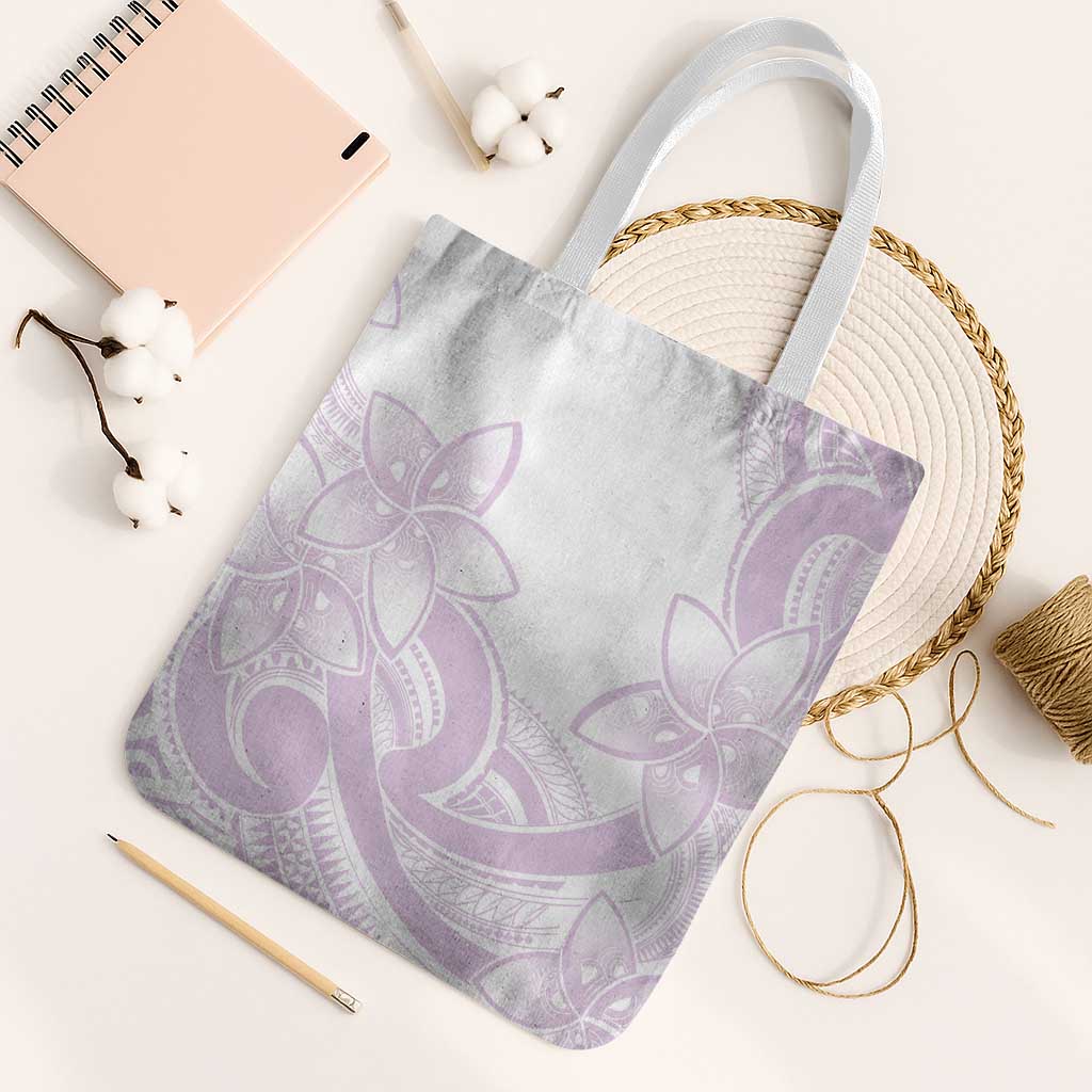 Polynesian Tribal Plumeria Lotu Tamaiti Tote Bag Pastel Mauve - Polynesian Pride