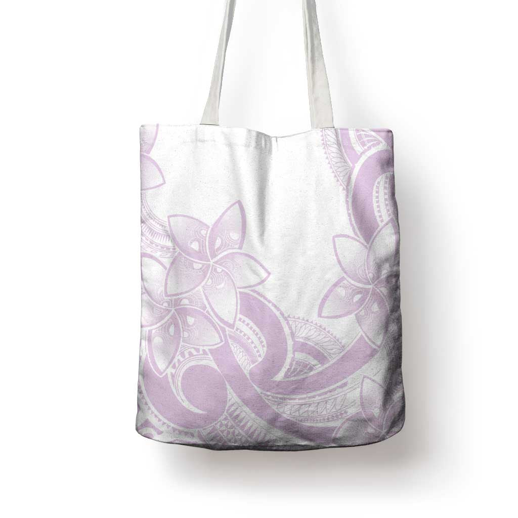 Polynesian Tribal Plumeria Lotu Tamaiti Tote Bag Pastel Mauve - Polynesian Pride