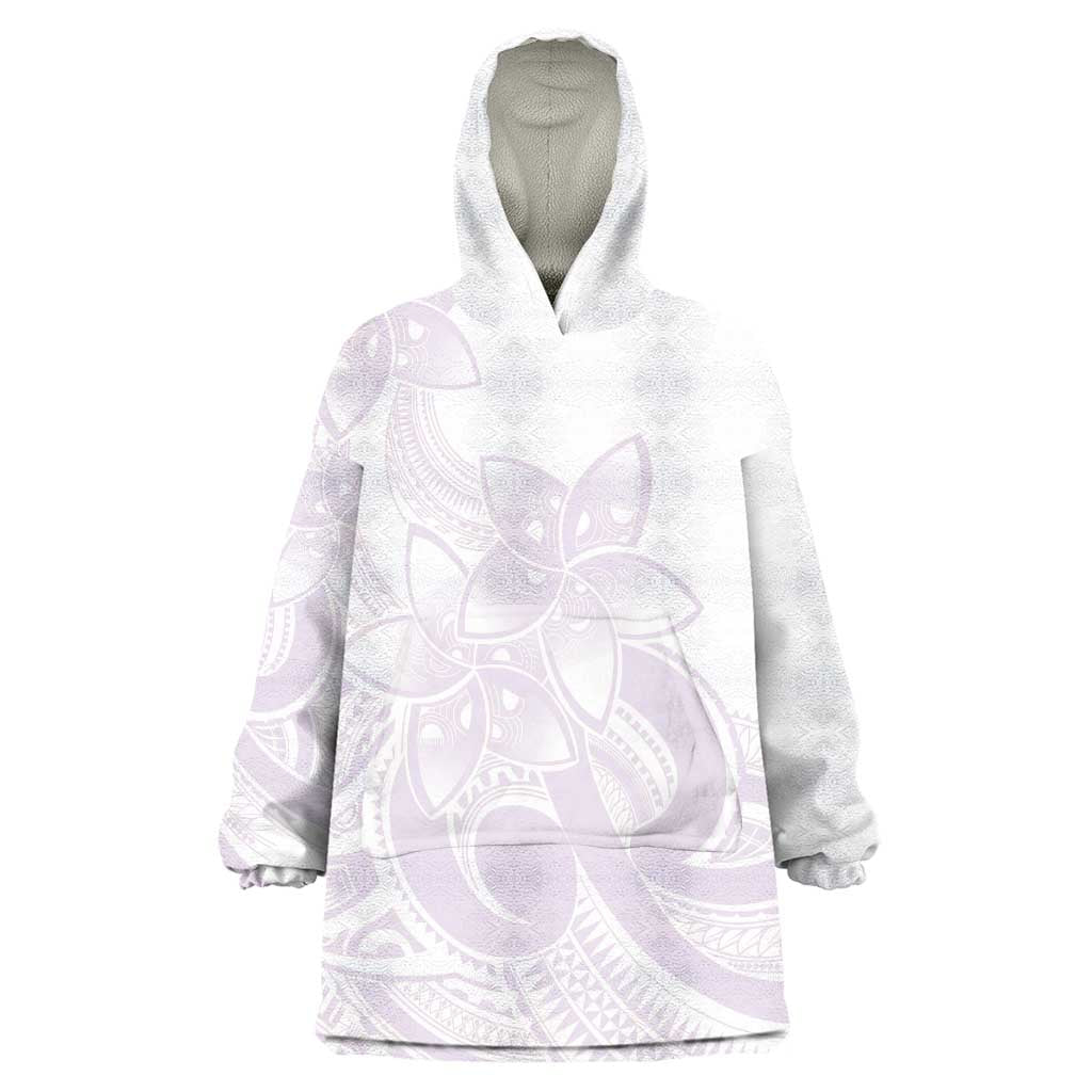 Polynesian Tribal Plumeria Lotu Tamaiti Wearable Blanket Hoodie Pastel Mauve - Polynesian Pride