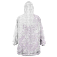 Polynesian Tribal Plumeria Lotu Tamaiti Wearable Blanket Hoodie Pastel Mauve - Polynesian Pride