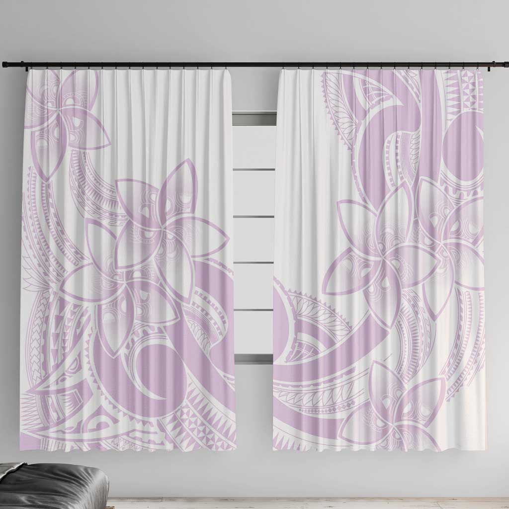 Polynesian Tribal Plumeria Lotu Tamaiti Window Curtain Pastel Mauve - Polynesian Pride