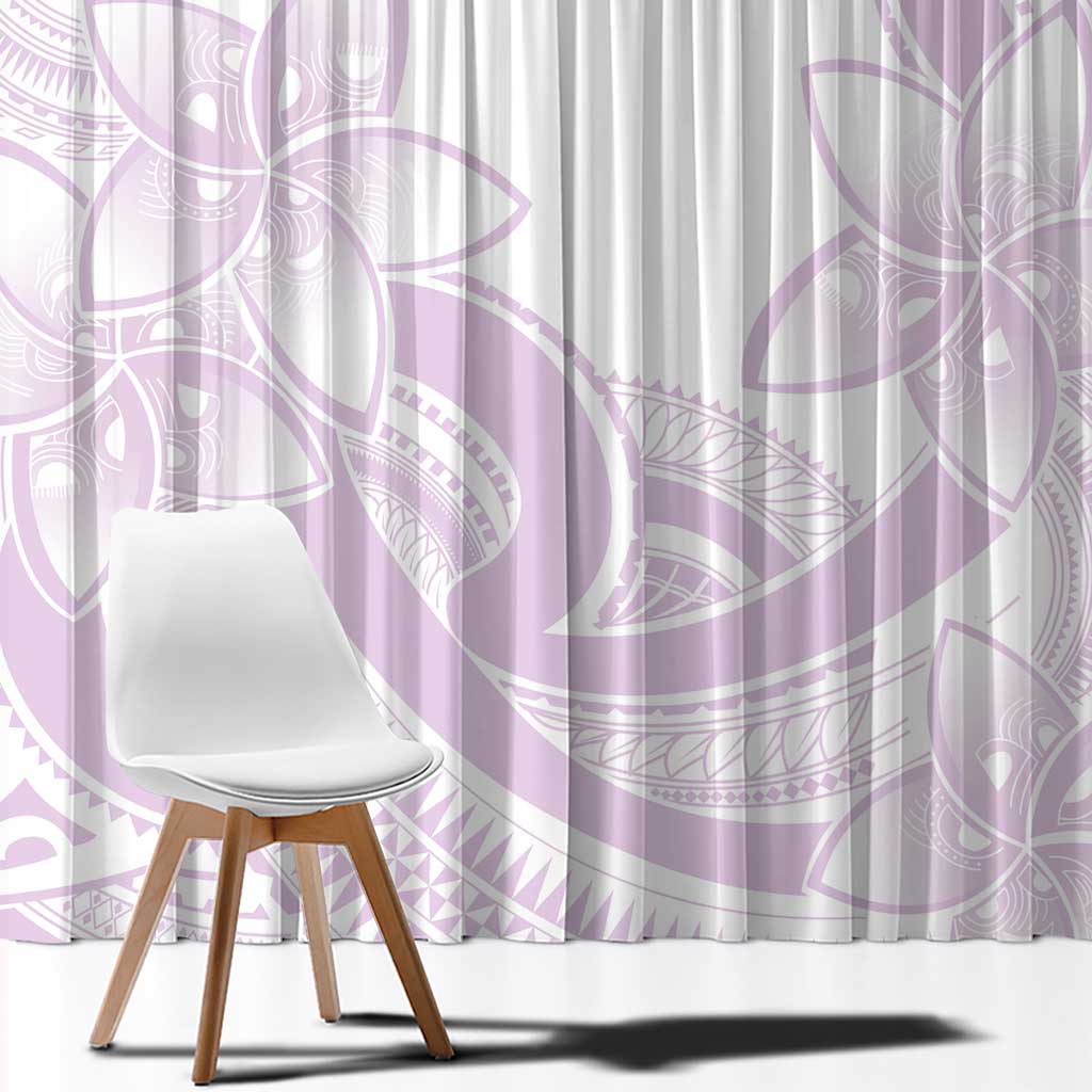 Polynesian Tribal Plumeria Lotu Tamaiti Window Curtain Pastel Mauve - Polynesian Pride