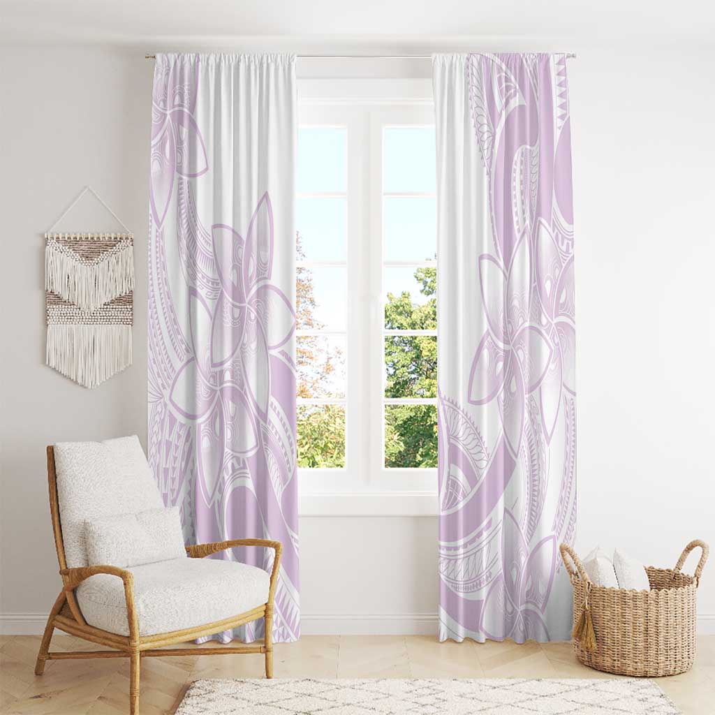 Polynesian Tribal Plumeria Lotu Tamaiti Window Curtain Pastel Mauve - Polynesian Pride