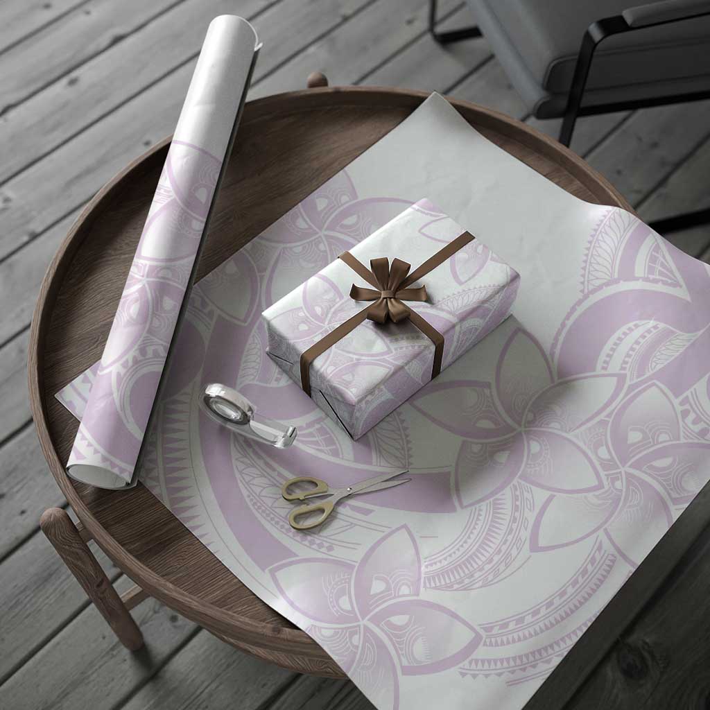 Polynesian Tribal Plumeria Lotu Tamaiti Wrapping Paper Pastel Mauve - Polynesian Pride