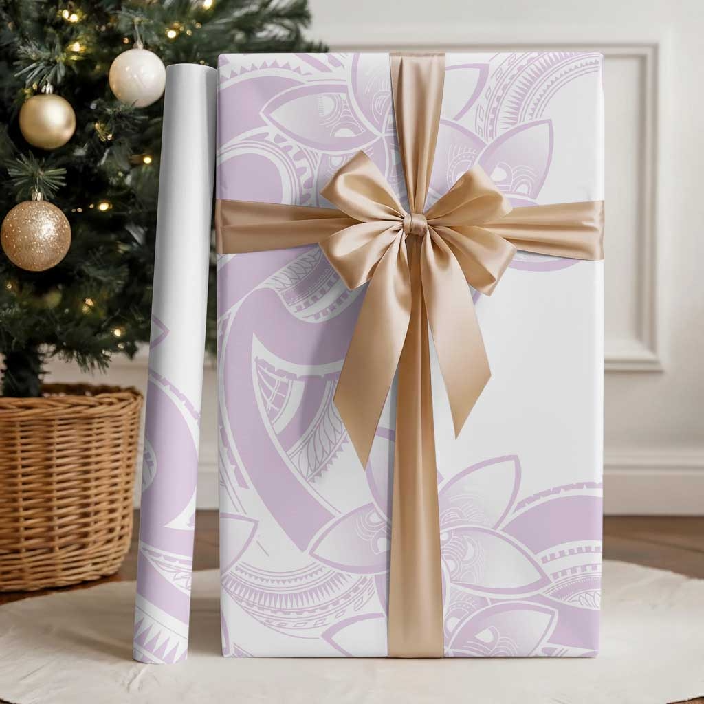 Polynesian Tribal Plumeria Lotu Tamaiti Wrapping Paper Pastel Mauve - Polynesian Pride