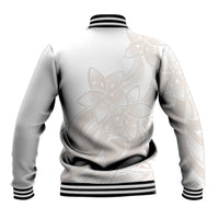Polynesian Tribal Plumeria Lotu Tamaiti Baseball Jacket Pastel Nude - Polynesian Pride