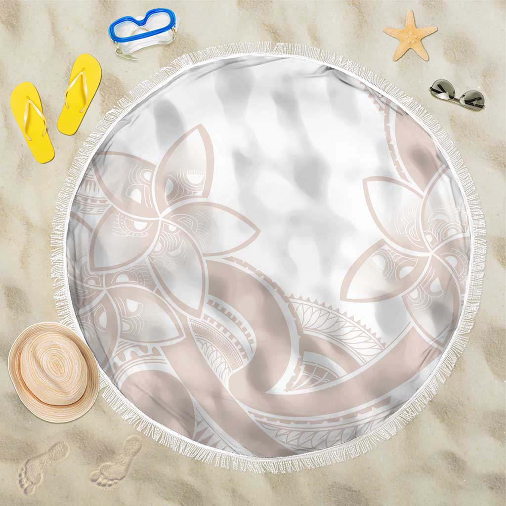 Polynesian Tribal Plumeria Lotu Tamaiti Beach Blanket Pastel Nude - Polynesian Pride
