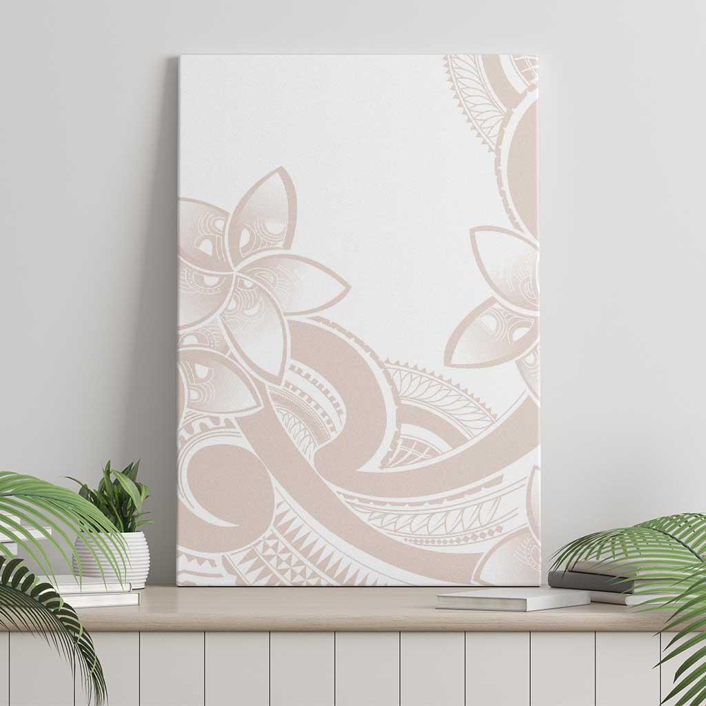 Polynesian Tribal Plumeria Lotu Tamaiti Canvas Wall Art Pastel Nude - Polynesian Pride