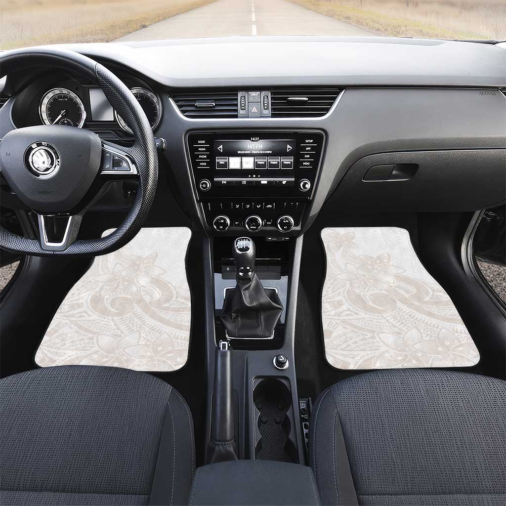 Polynesian Tribal Plumeria Lotu Tamaiti Car Mats Pastel Nude - Polynesian Pride