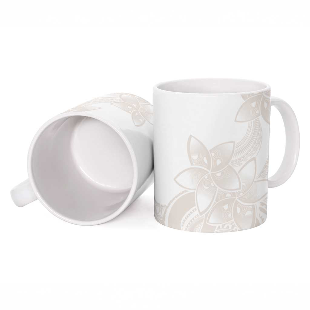 Polynesian Tribal Plumeria Lotu Tamaiti Ceramic Mug Pastel Nude - Polynesian Pride
