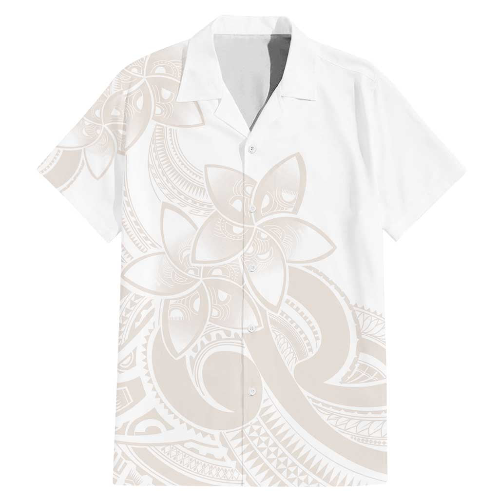 Polynesian Tribal Plumeria Lotu Tamaiti Family Matching Mermaid Dress and Hawaiian Shirt Pastel Nude - Polynesian Pride