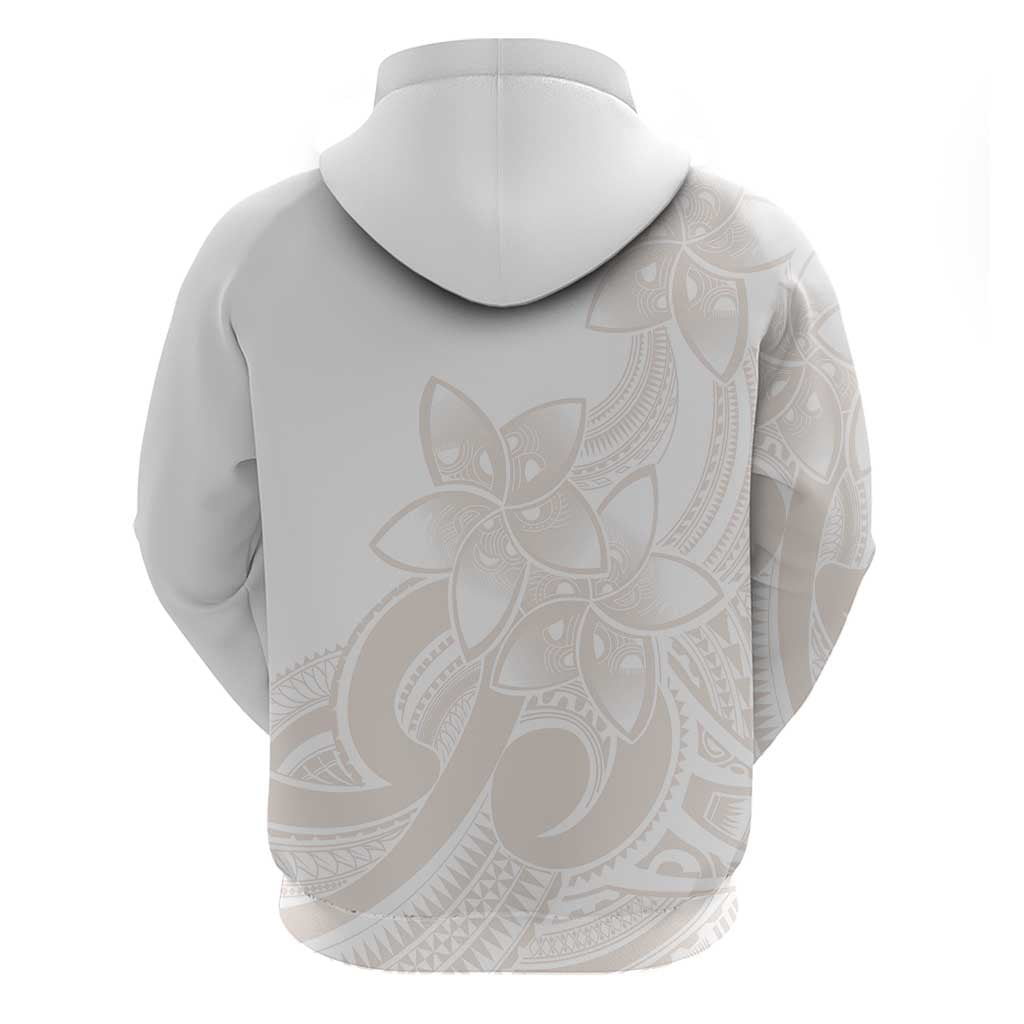 Polynesian Tribal Plumeria Lotu Tamaiti Hoodie Pastel Nude - Polynesian Pride