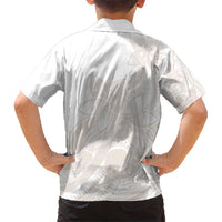 Polynesian Tribal Plumeria Lotu Tamaiti Kid Hawaiian Shirt Pastel Nude - Polynesian Pride