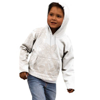 Polynesian Tribal Plumeria Lotu Tamaiti Kid Hoodie Pastel Nude - Polynesian Pride