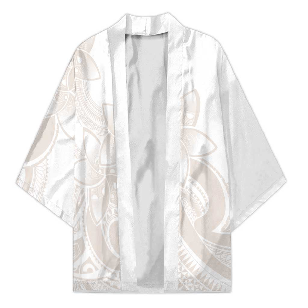 Polynesian Tribal Plumeria Lotu Tamaiti Kimono Pastel Nude - Polynesian Pride