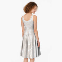 Polynesian Tribal Plumeria Lotu Tamaiti Midi Dress Pastel Nude - Polynesian Pride