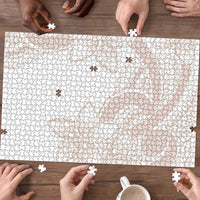 Polynesian Tribal Plumeria Lotu Tamaiti Puzzle Pastel Nude - Polynesian Pride