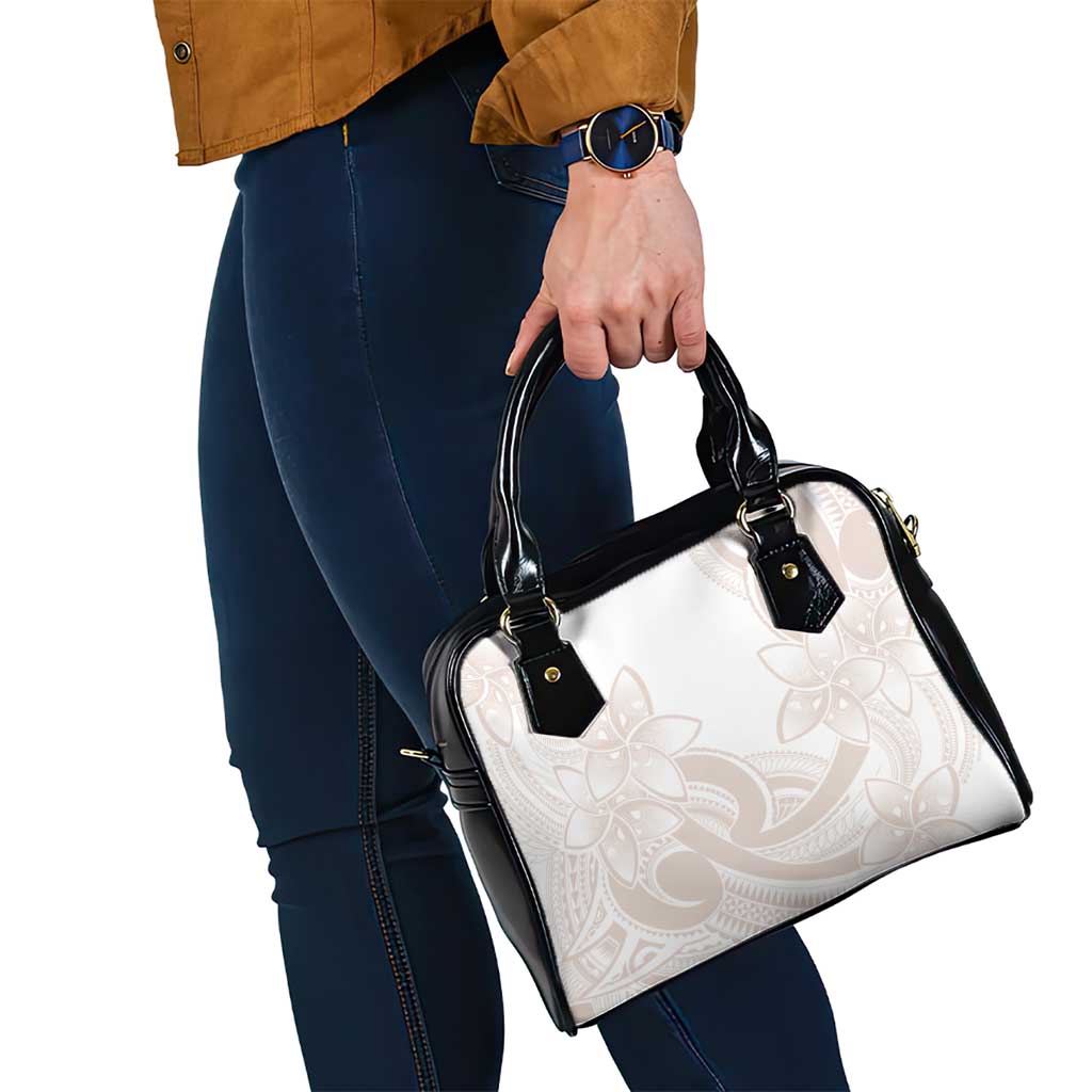 Polynesian Tribal Plumeria Lotu Tamaiti Shoulder Handbag Pastel Nude - Polynesian Pride