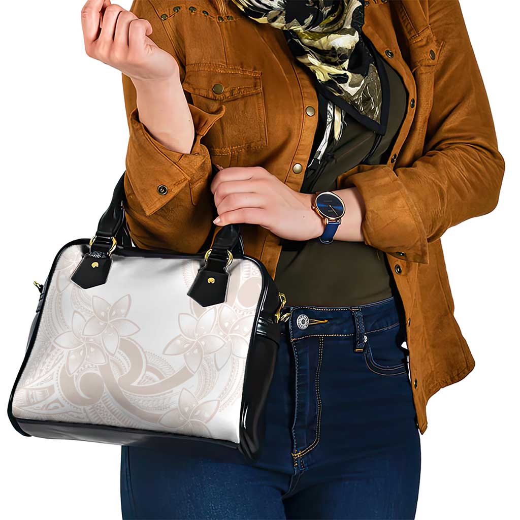 Polynesian Tribal Plumeria Lotu Tamaiti Shoulder Handbag Pastel Nude - Polynesian Pride
