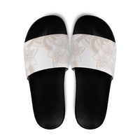 Polynesian Tribal Plumeria Lotu Tamaiti Slide Sandals Pastel Nude - Polynesian Pride