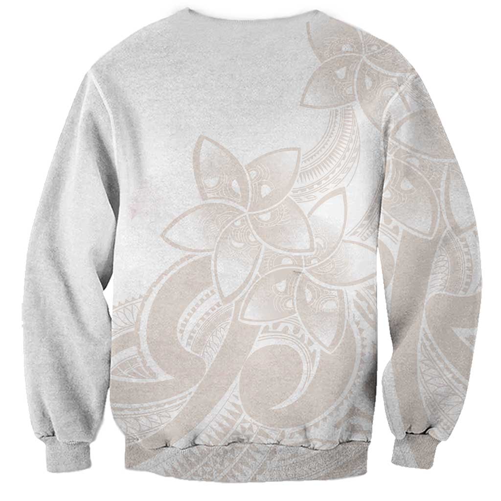 Polynesian Tribal Plumeria Lotu Tamaiti Sweatshirt Pastel Nude - Polynesian Pride