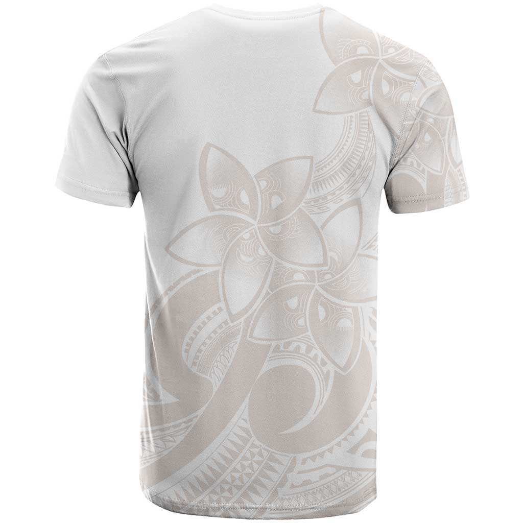 Polynesian Tribal Plumeria Lotu Tamaiti T Shirt Pastel Nude - Polynesian Pride