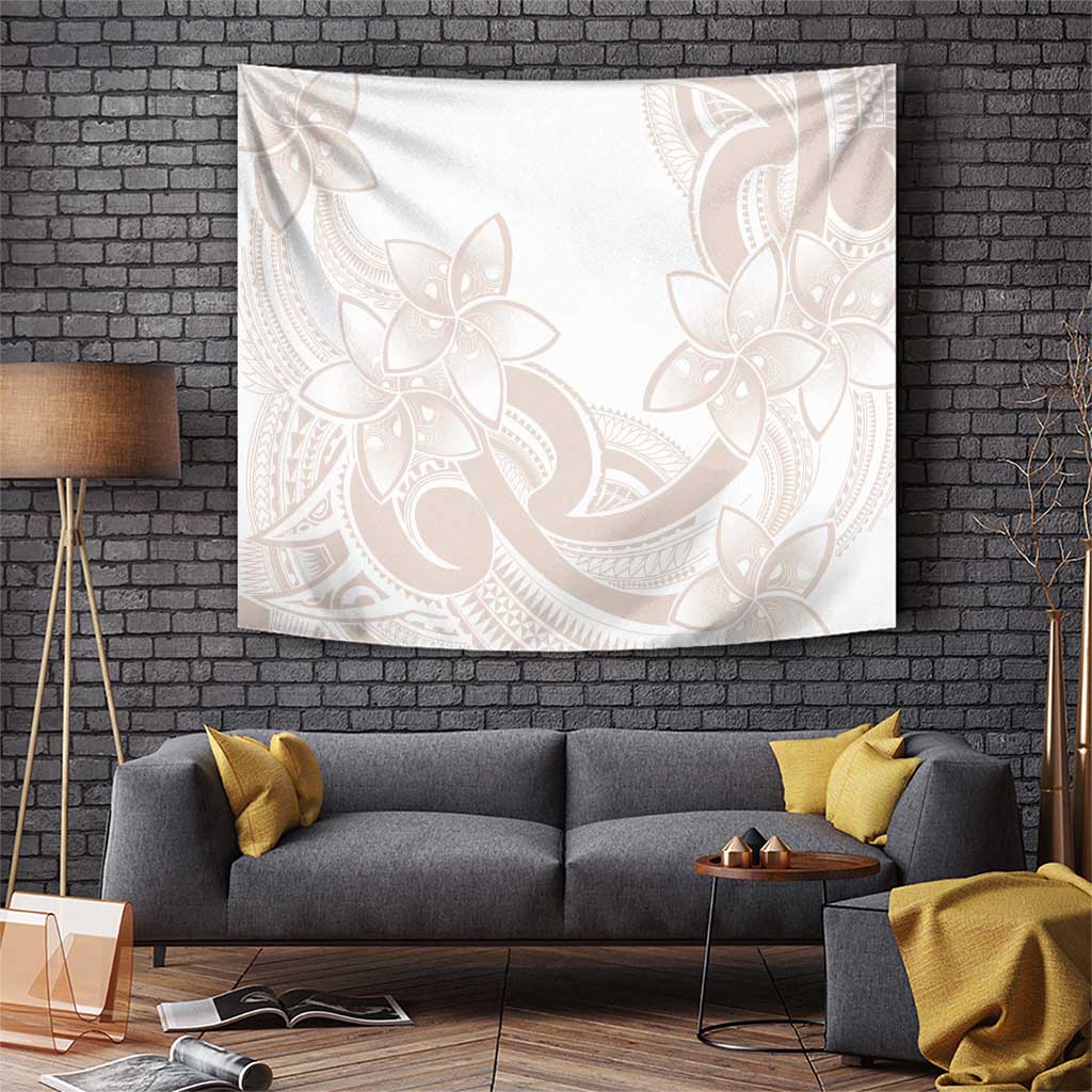 Polynesian Tribal Plumeria Lotu Tamaiti Tapestry Pastel Nude - Polynesian Pride