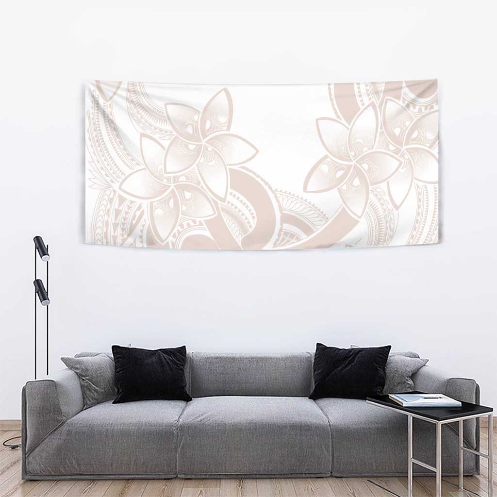 Polynesian Tribal Plumeria Lotu Tamaiti Tapestry Pastel Nude - Polynesian Pride
