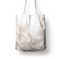 Polynesian Tribal Plumeria Lotu Tamaiti Tote Bag Pastel Nude - Polynesian Pride