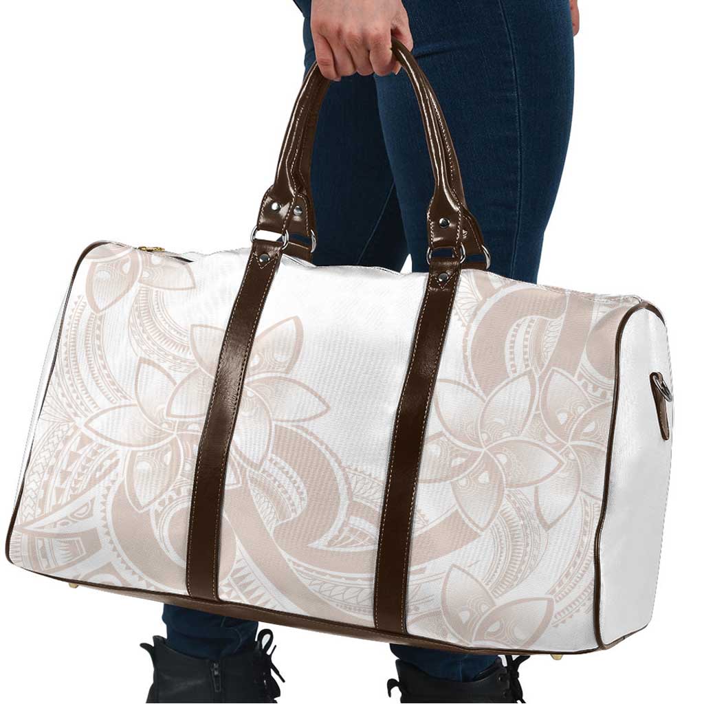 Polynesian Tribal Plumeria Lotu Tamaiti Travel Bag Pastel Nude - Polynesian Pride