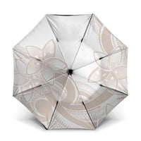 Polynesian Tribal Plumeria Lotu Tamaiti Umbrella Pastel Nude - Polynesian Pride