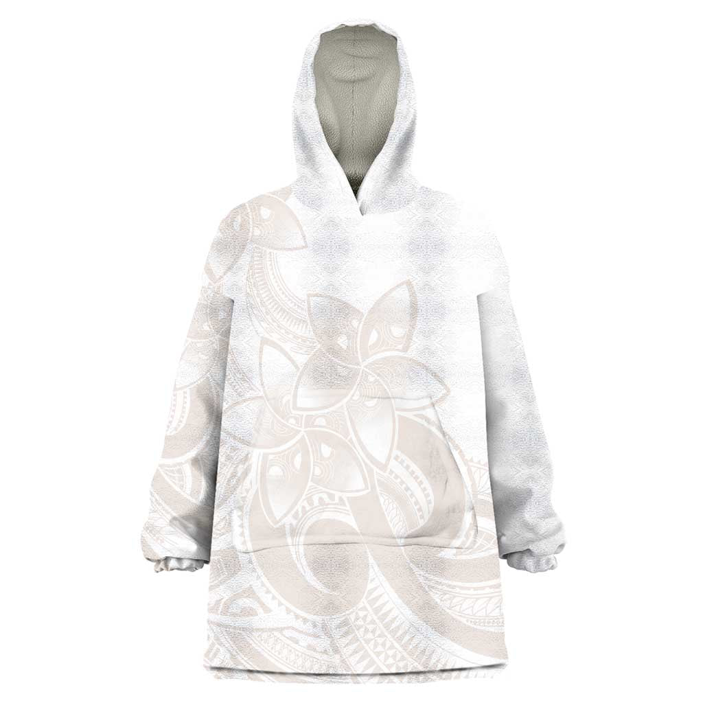 Polynesian Tribal Plumeria Lotu Tamaiti Wearable Blanket Hoodie Pastel Nude - Polynesian Pride